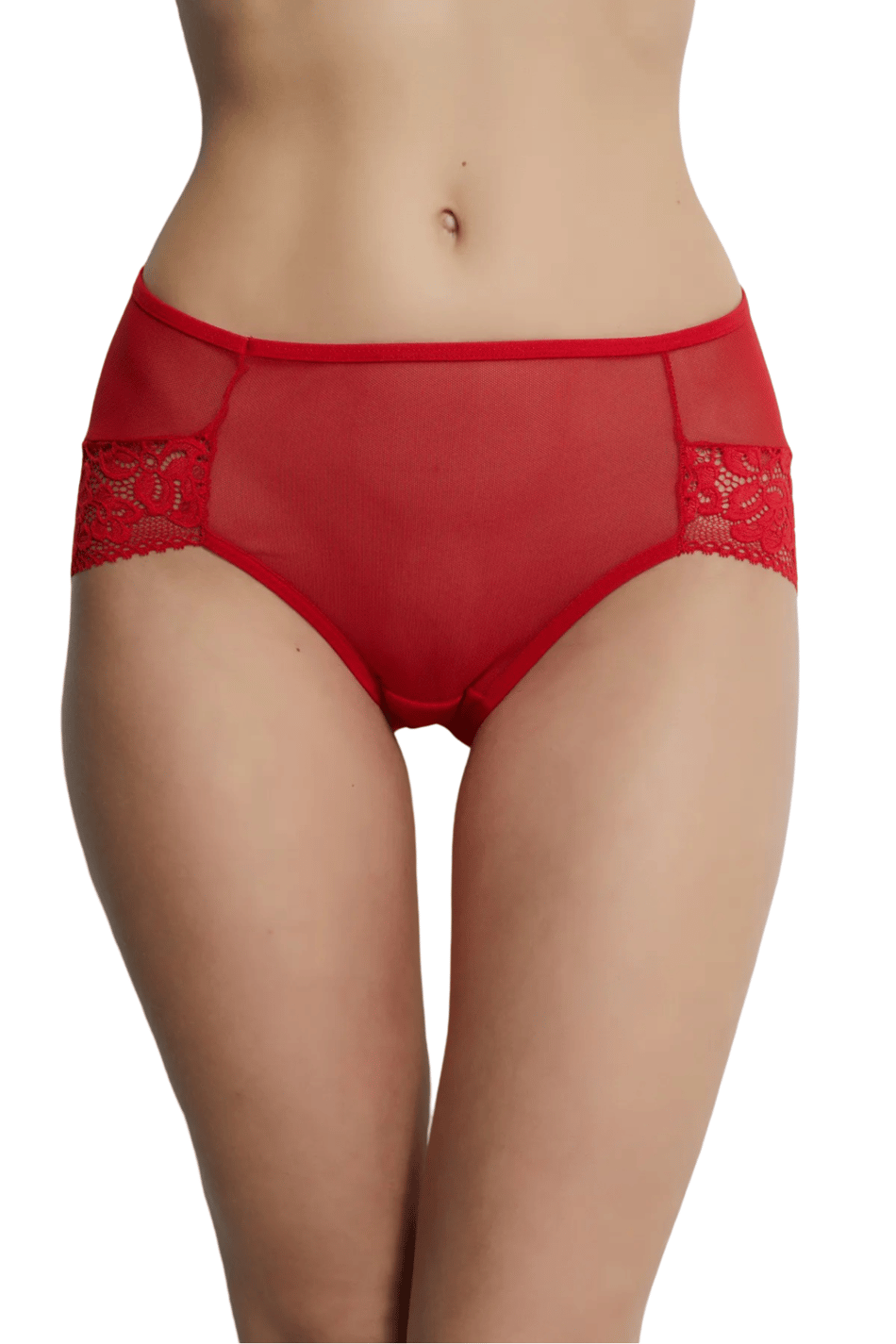 Dantel Bato Model Tül Kumaş Belden Arkaya Dantel Detaylı Kadın Külot