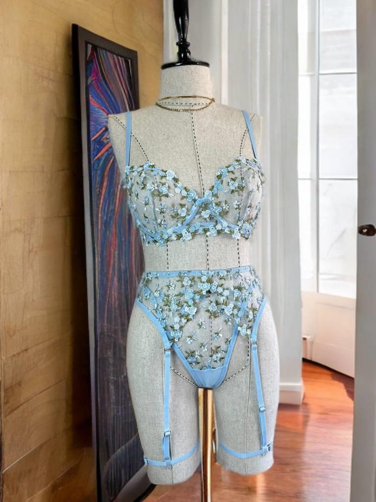 Dantel Buz Çiçeği B CUP Bralet Takımı Pembe
