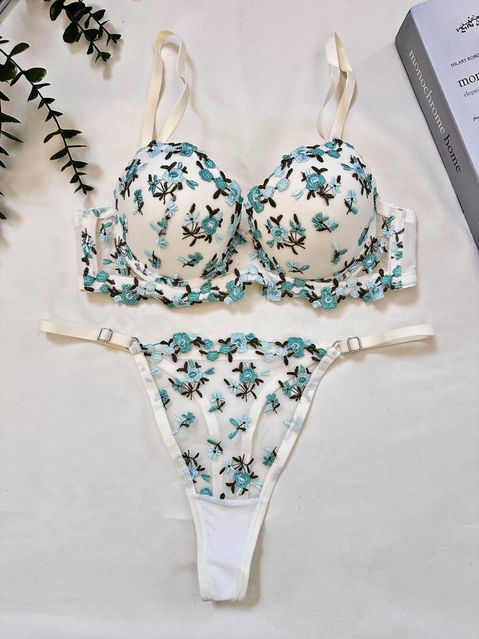 Dantel Çıtır Maviş Push Up B CUP SütyenTakımı