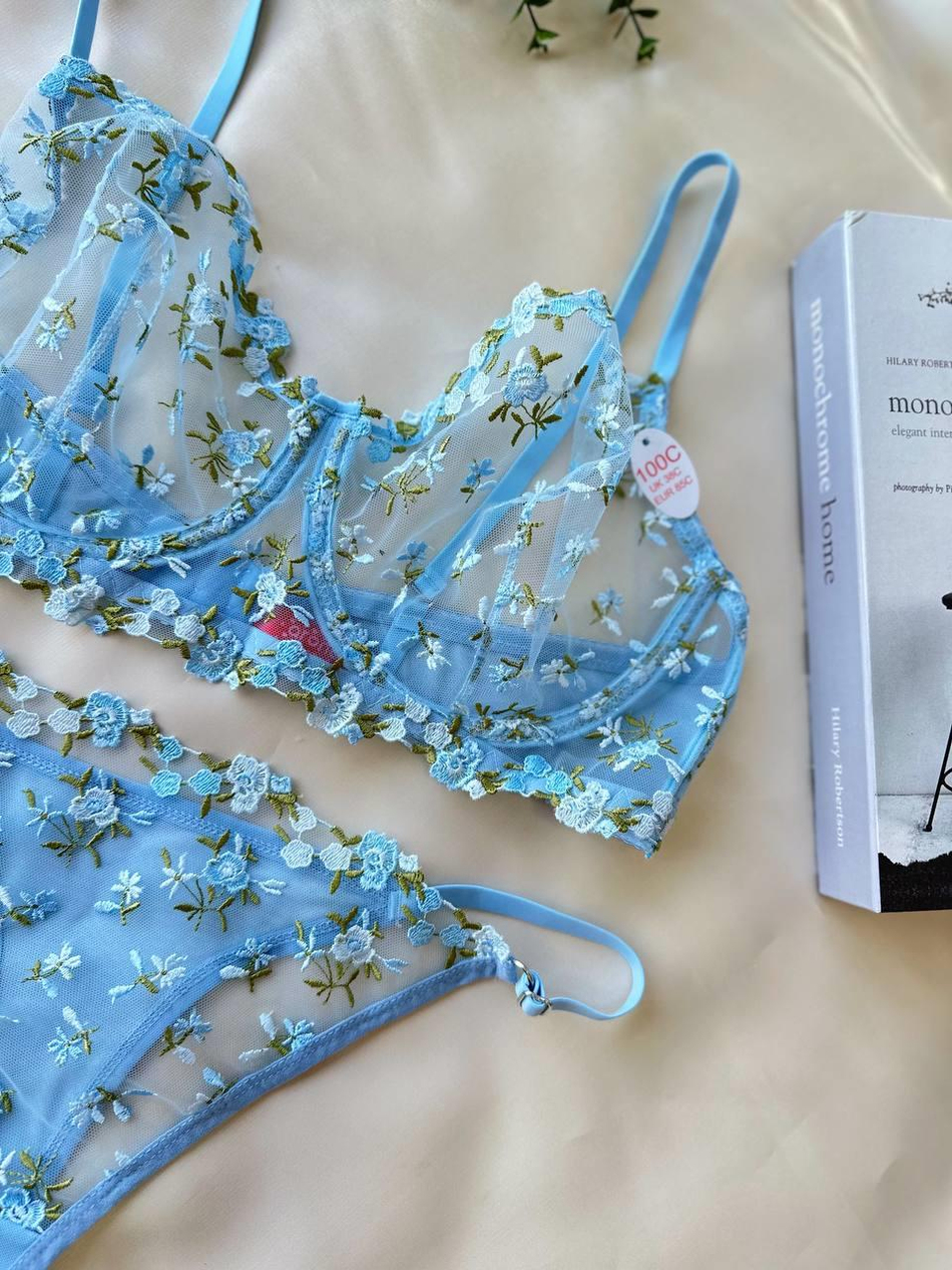 DANTEL Ice Blossom C & D cup Büyük Beden Bralet Takım 