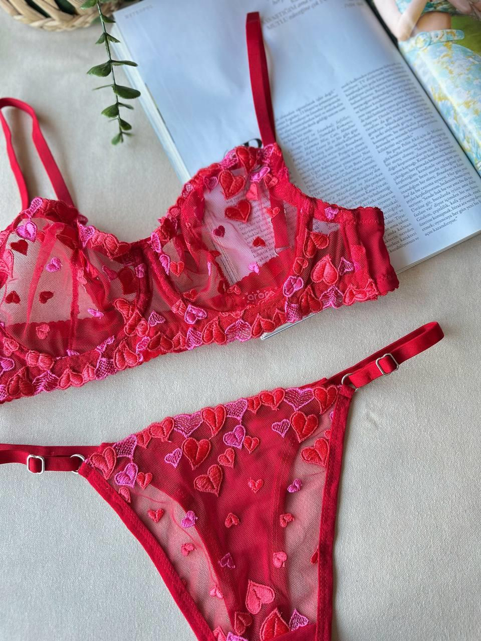 Dantel LOVE B CUP Bralet Takımı Ekru