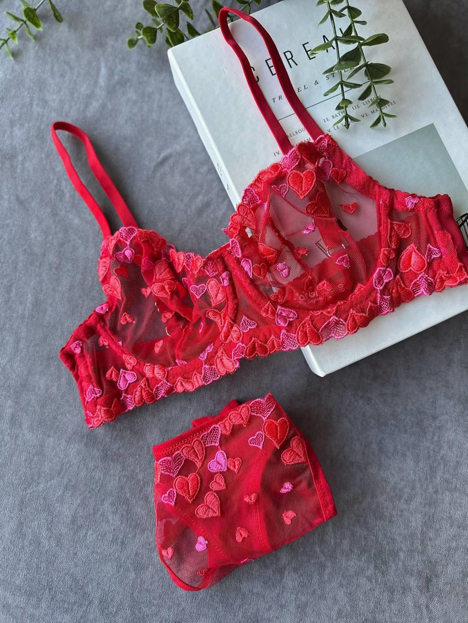 Dantel LOVE B CUP Bralet Takımı Ekru