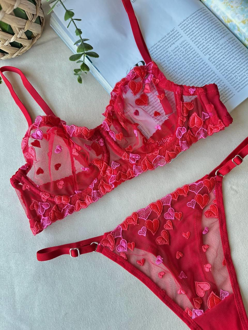 Dantel LOVE B CUP Bralet Takımı Ekru