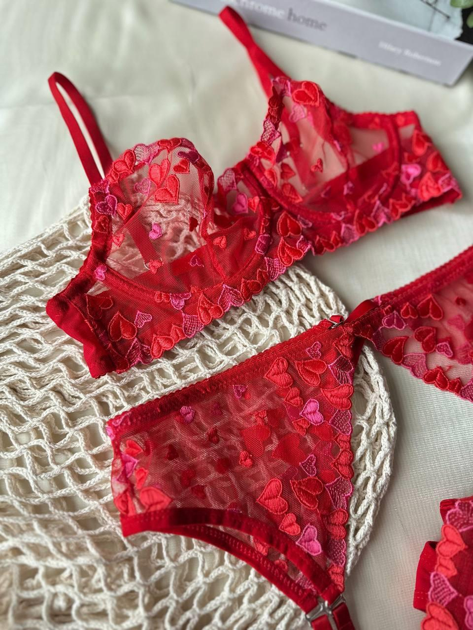 Dantel LOVE B CUP Bralet Takımı Ekru