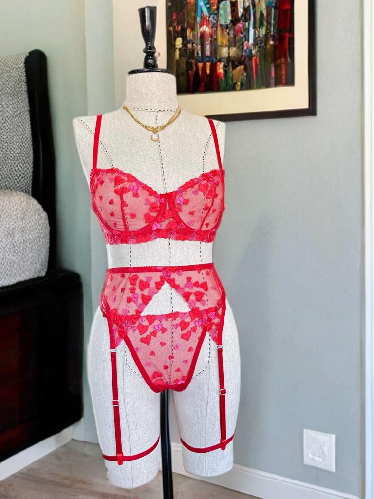 Dantel LOVE B CUP Bralet Takımı Ekru