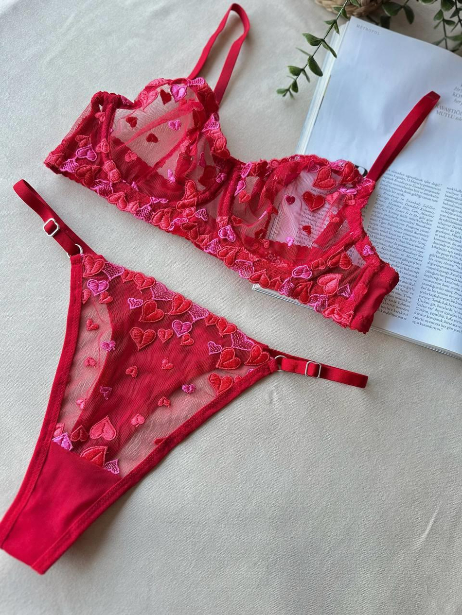 Dantel LOVE B CUP Bralet Takımı Ekru