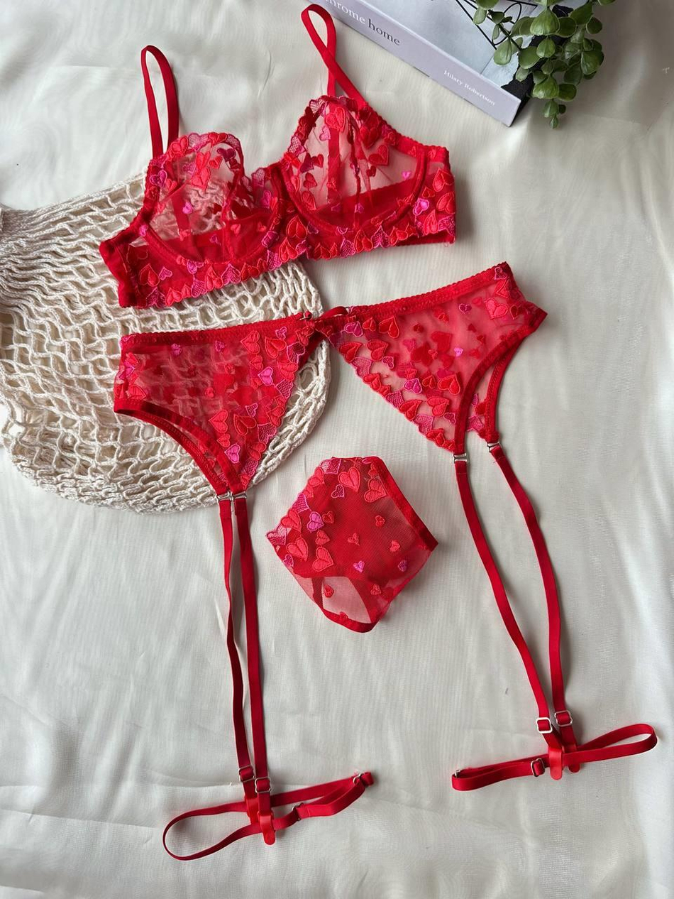 Dantel LOVE B CUP Bralet Takımı Ekru