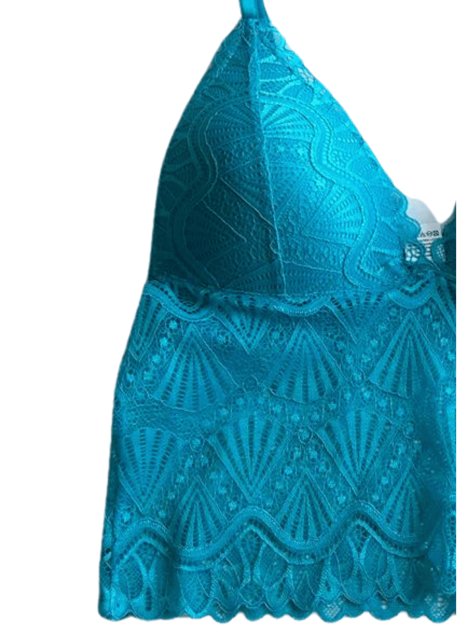 Dantel Mavi Büstiyer Takımı