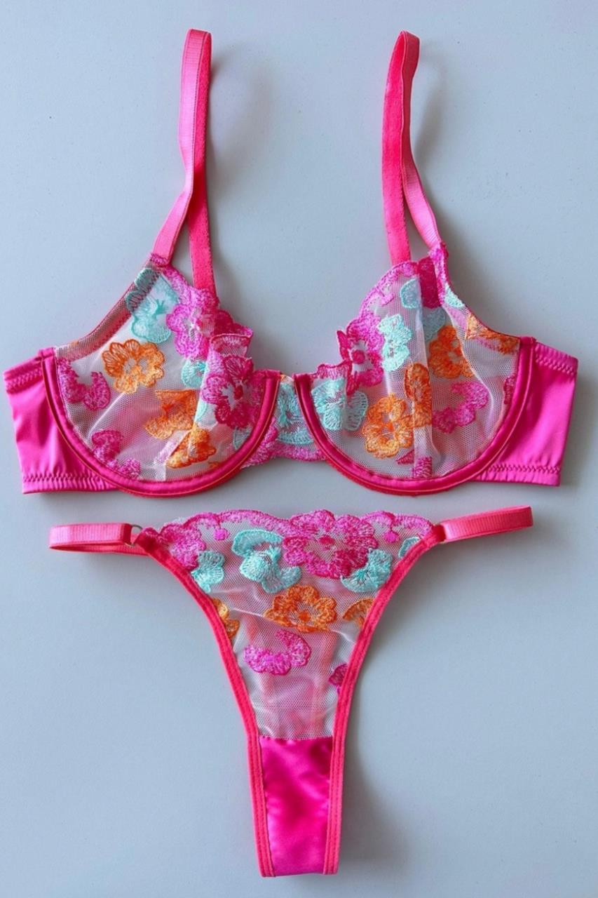 Dantel Pink Dream Bralet Takımı
