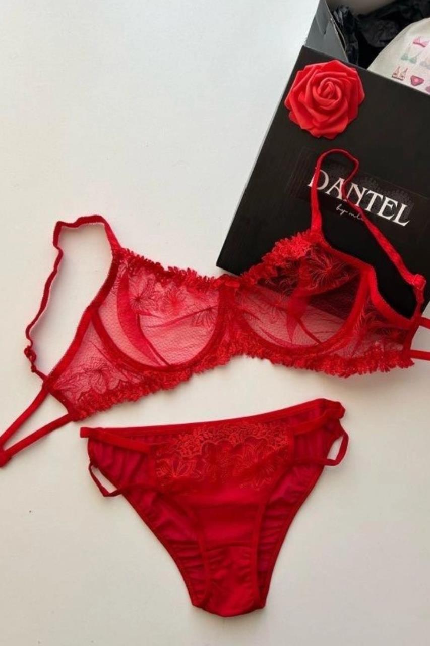 Dantel Red Love C Cup Sütyen Takımı