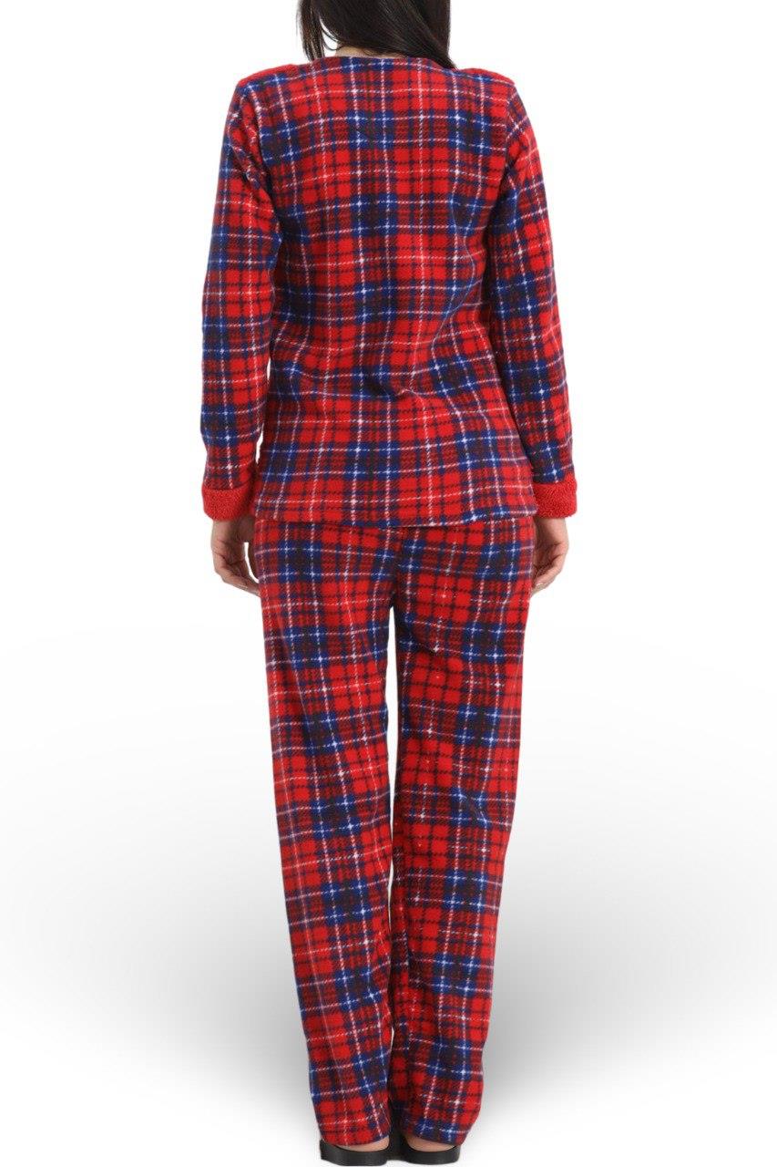 Kırmızı Renkli Uzun Pijama Takımı