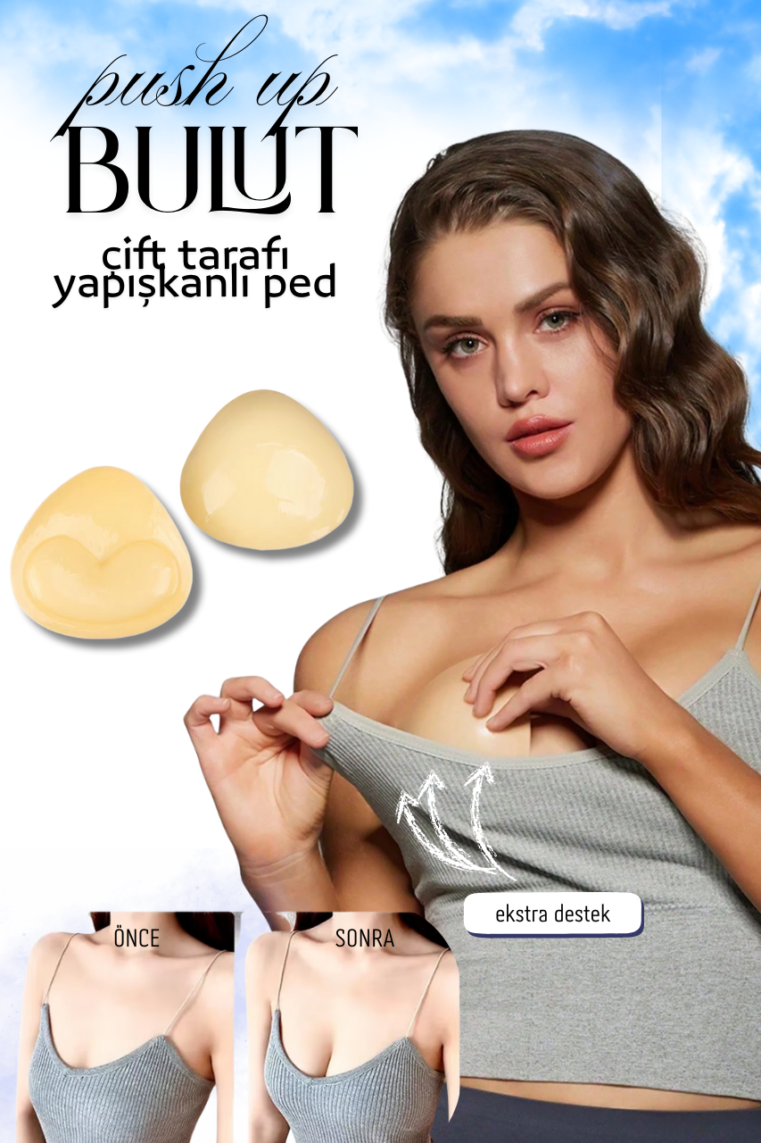 Ten Rengi Ekstra Destekli Çift Taraf Yapışkanlı Push Up Destek Süngeri