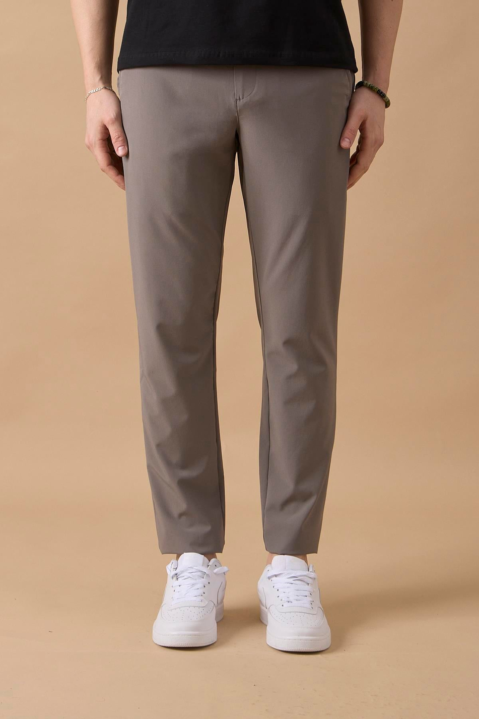 Erkek Gri Slim Fit Lastikli Bel Esnek Kumaş Dar Kesim Jogger Pantolon