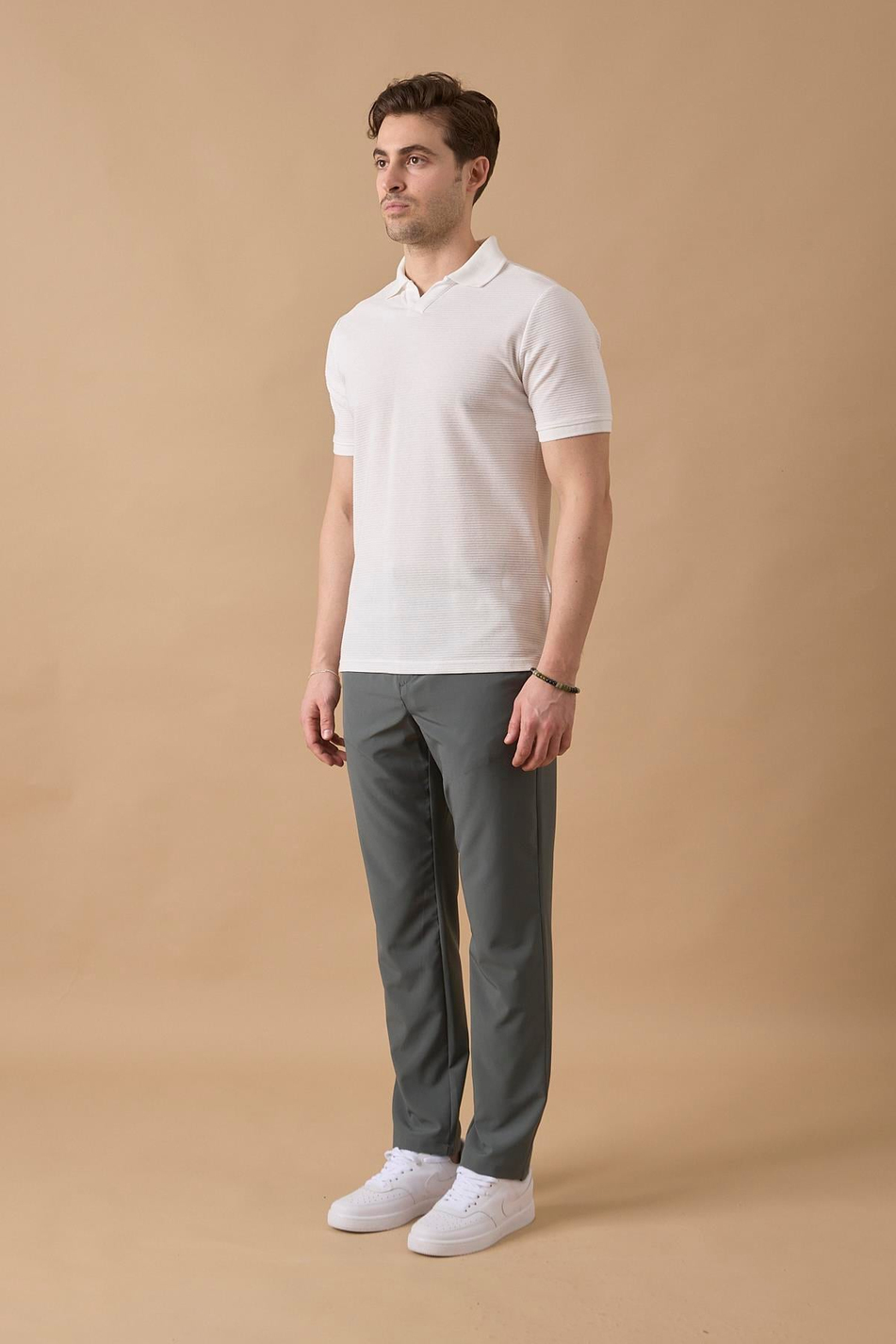 Erkek Yeşil Slim Fit Lastikli Bel Esnek Kumaş Dar Kesim Jogger Pantolon