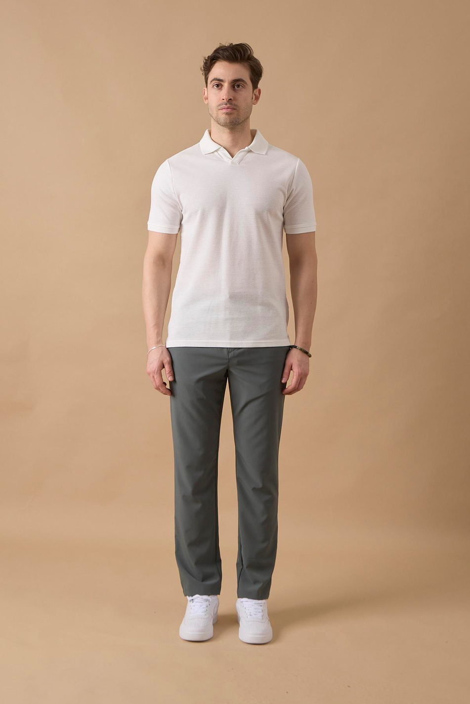 Erkek Yeşil Slim Fit Lastikli Bel Esnek Kumaş Dar Kesim Jogger Pantolon