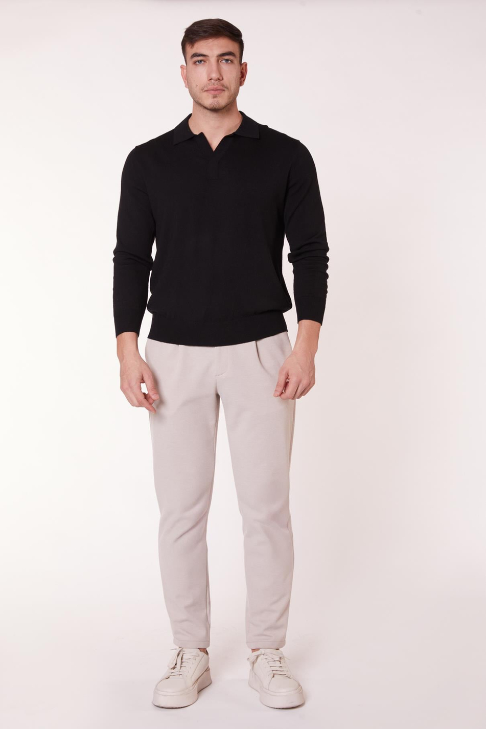  Men Drawstring Waist Side Pocket Slim Fit Jogger Pants  Beige