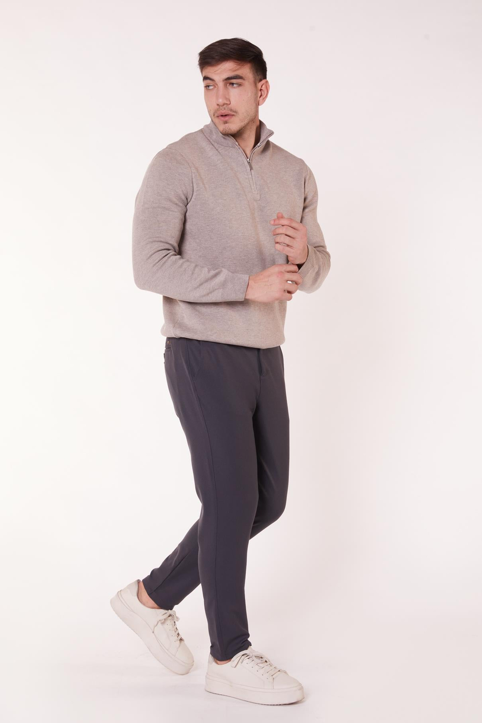 Men Chino Back Pocket Classic Pants  Anthracite