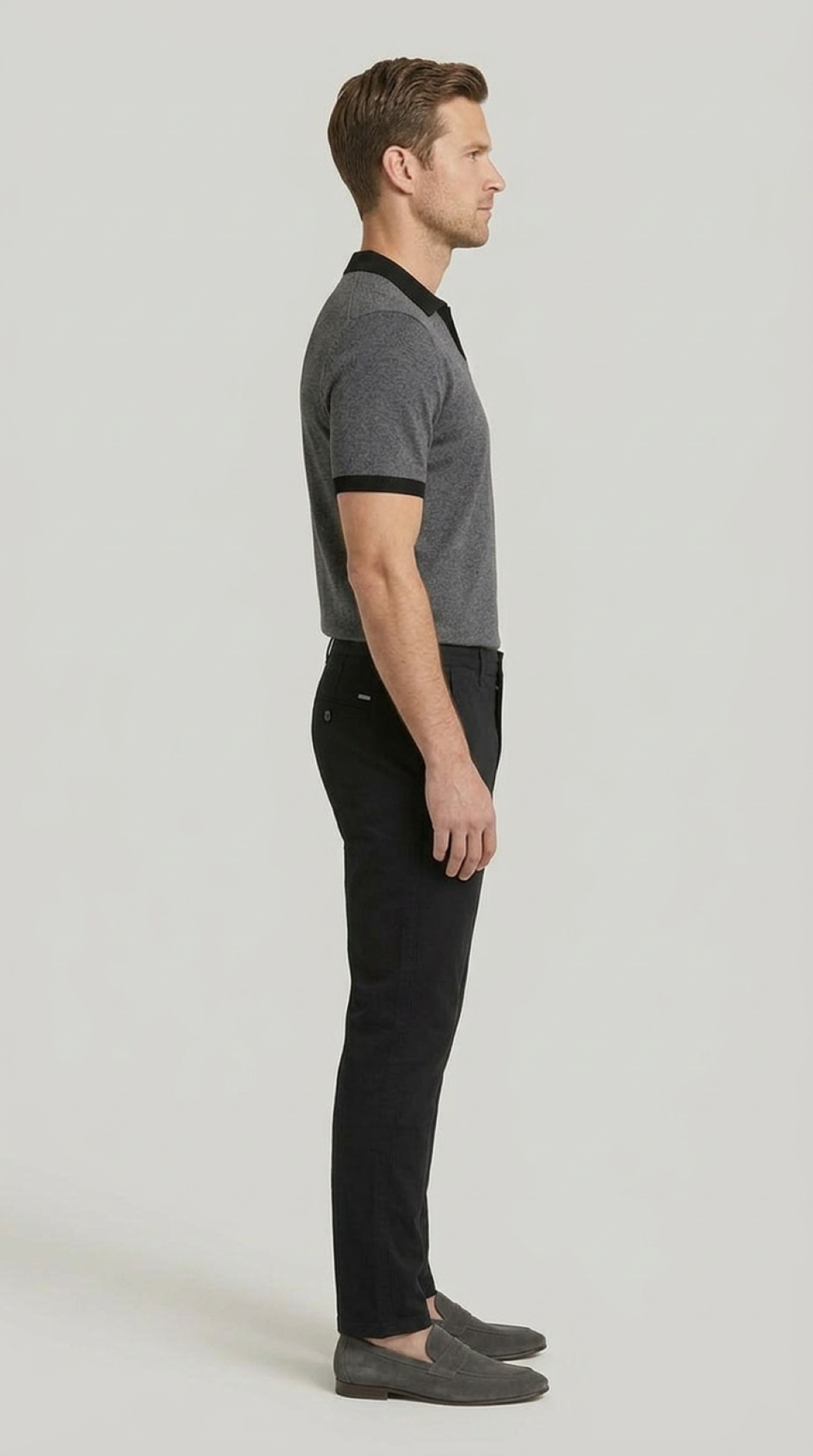Erkek Siyah Slim Fit Pamuklu Chino Pantolon
