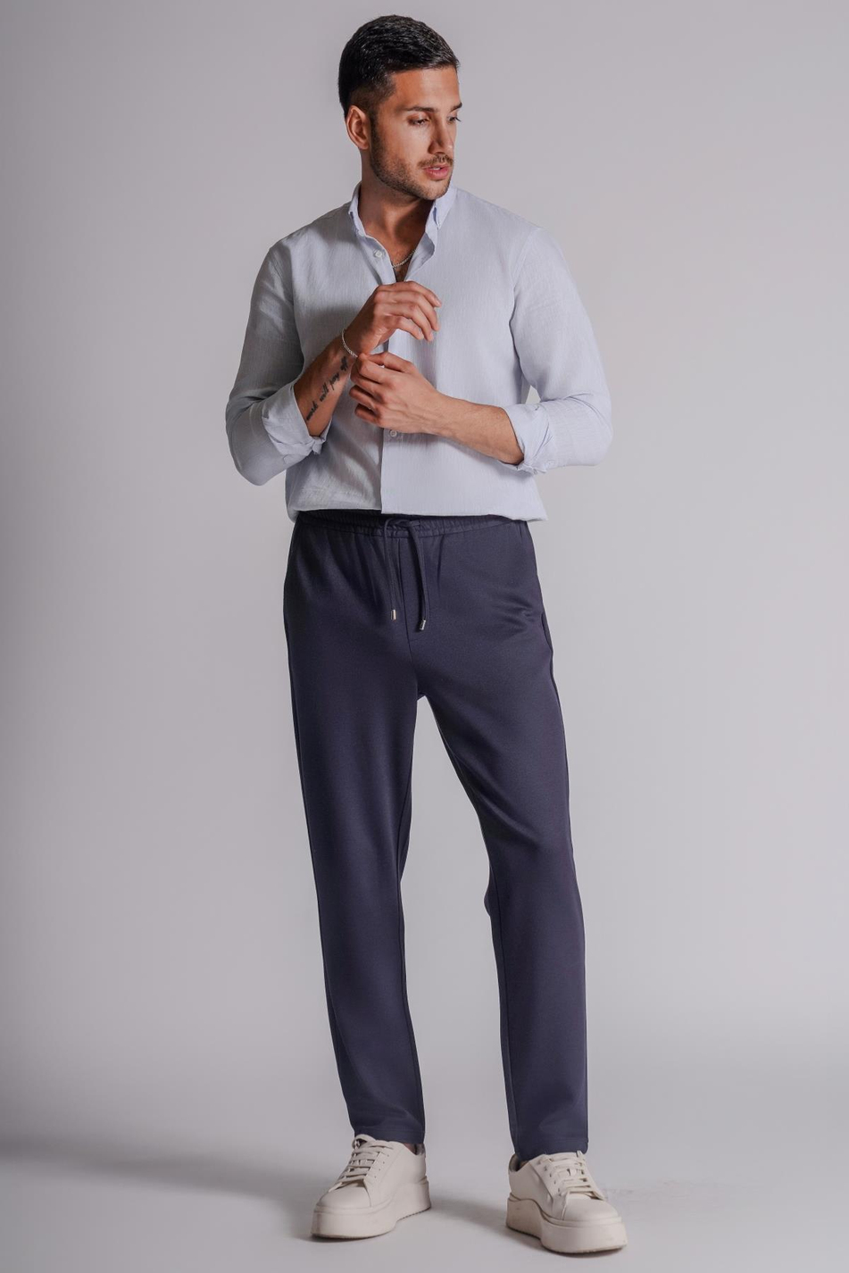 Erkek Yandan Cepli Beli Lastikli Relaxed Fit Jogger Pantolon Gri