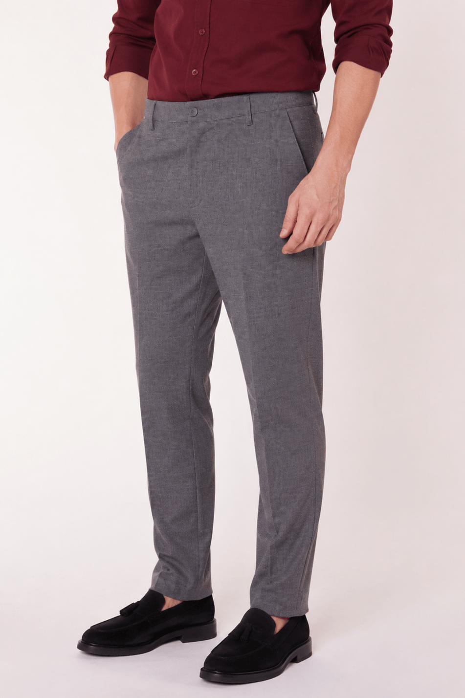 Men’s Side Pocket Slim Fit Grey Chino Pants