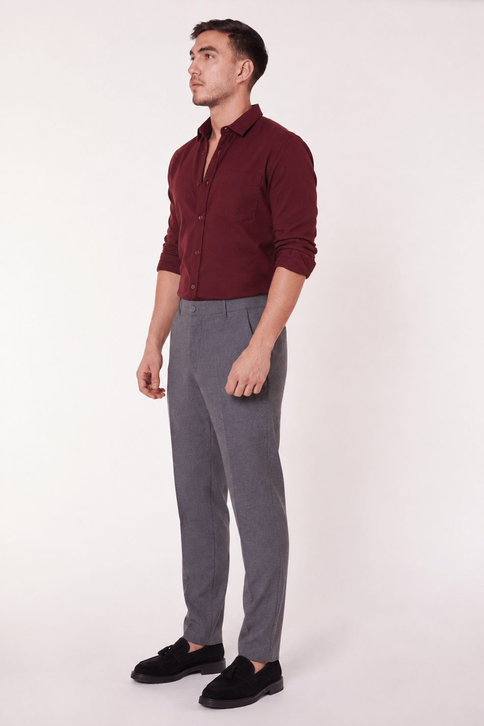 Men’s Side Pocket Slim Fit Grey Chino Pants