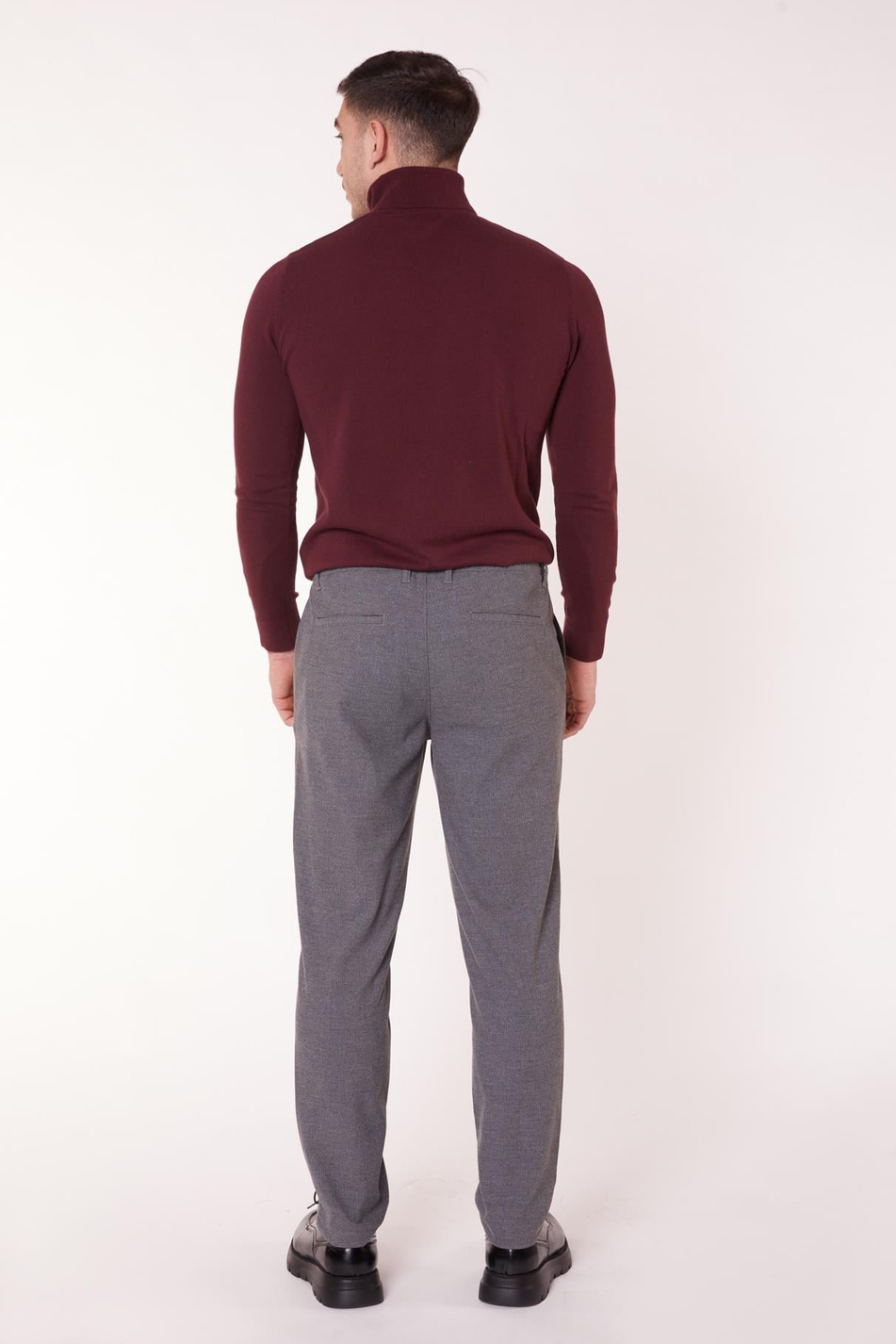 Erkek Yandan Cepli Slim Fit Gri Chino Pantolon