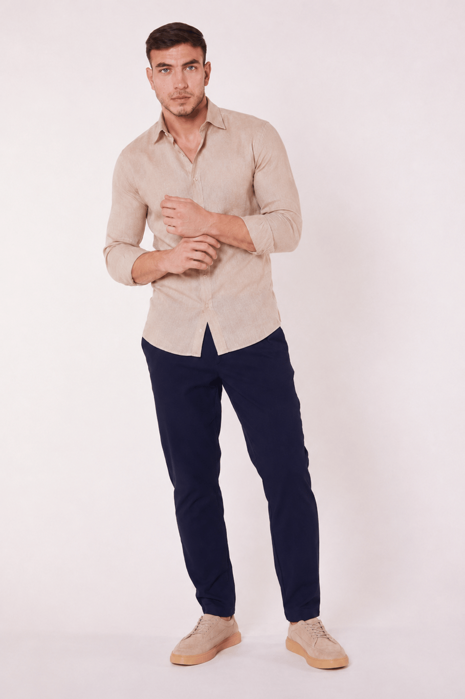 Men’s Side Pocket Slim Fit Navy Chino Pants