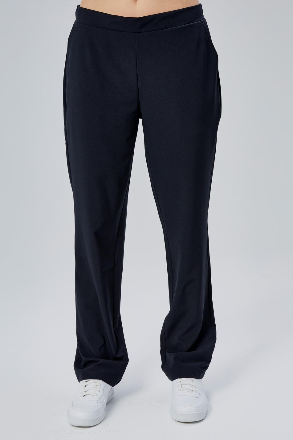 Women s Elastic Waist Black Pants