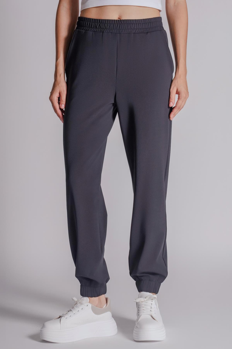  Women Side Pocket Elastic Waist and Hem Relaxed Fit Jogger Pants  Navy Blue