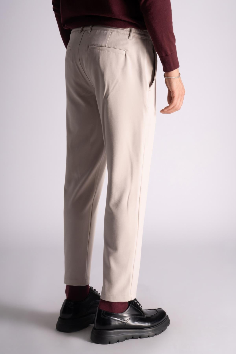 Beli Yarım Lastikli Chino Crop Pantalon