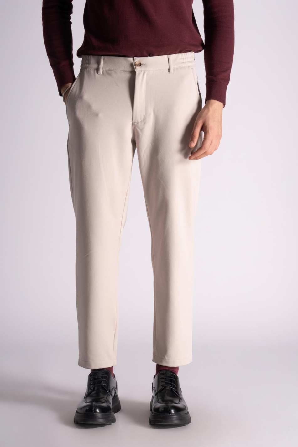 Beli Yarım Lastikli Chino Crop Pantalon