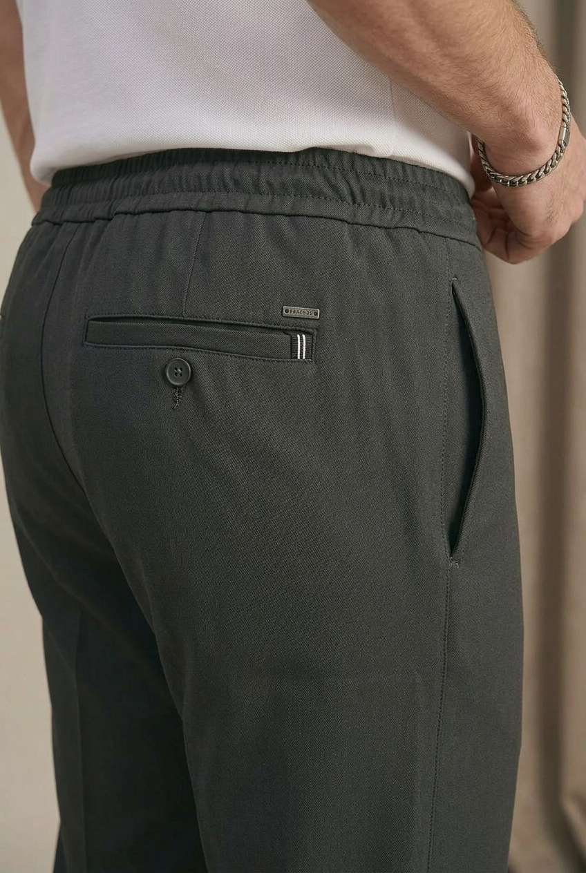 Erkek Antrasit Slim Fit Lastikli Bel Bağcıklı  Jogger Pantolon
