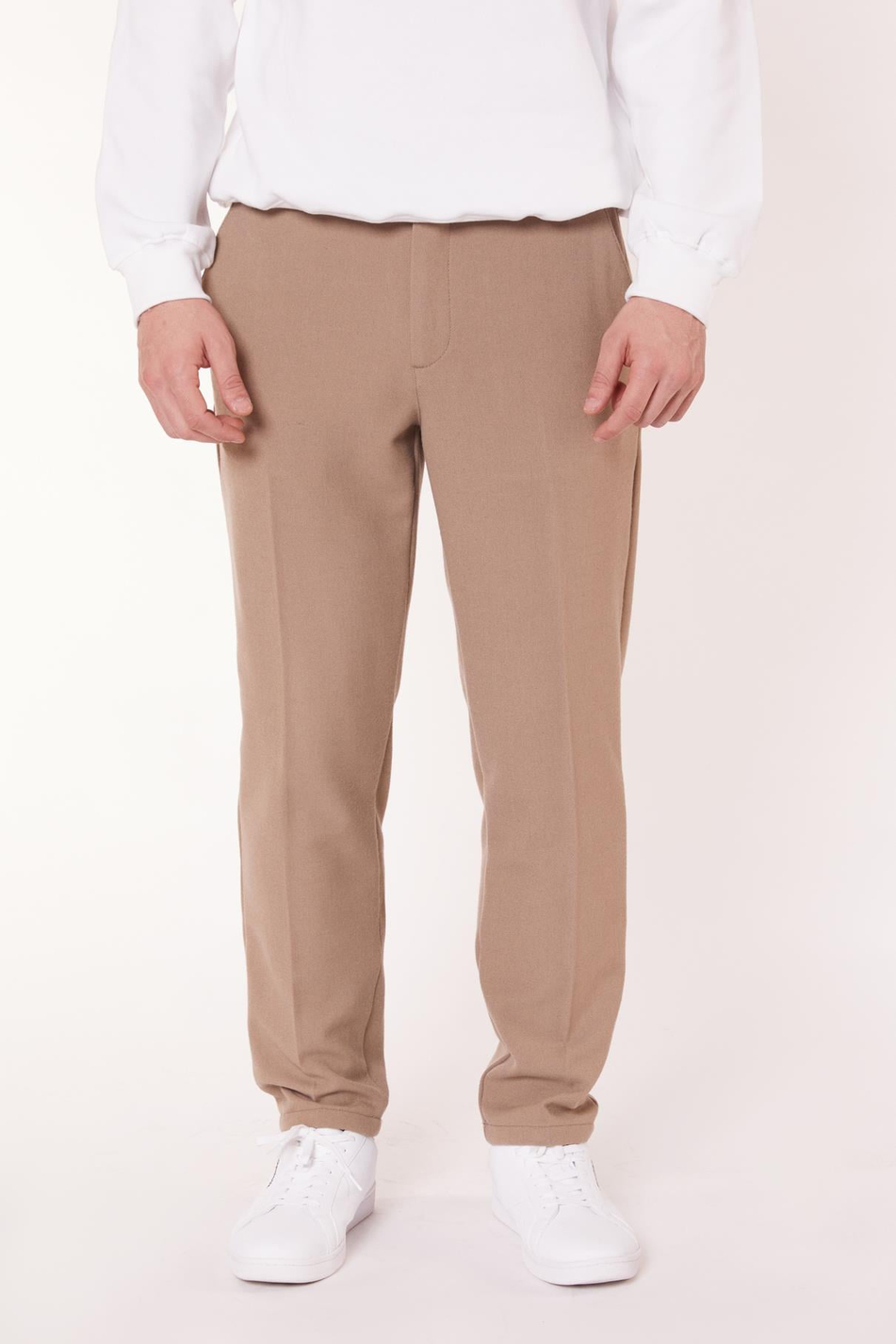 Men Half-Elastic Waist Zippered Vizon Chino Pant