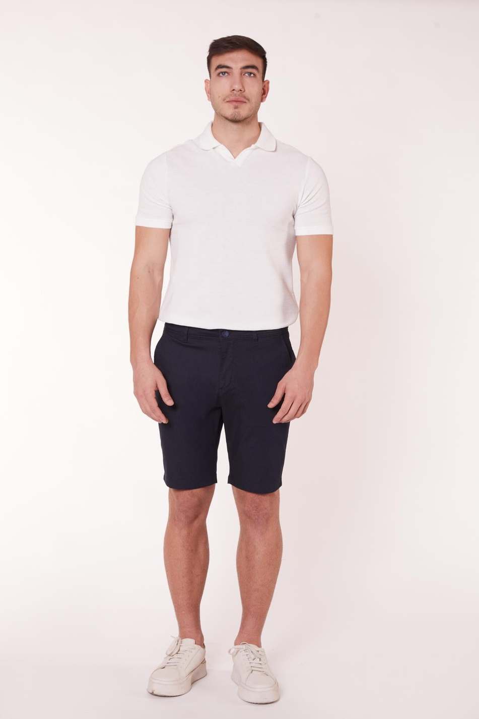 Erkek Modal Karşımlı Chino Slim Fit Şort Lacivert