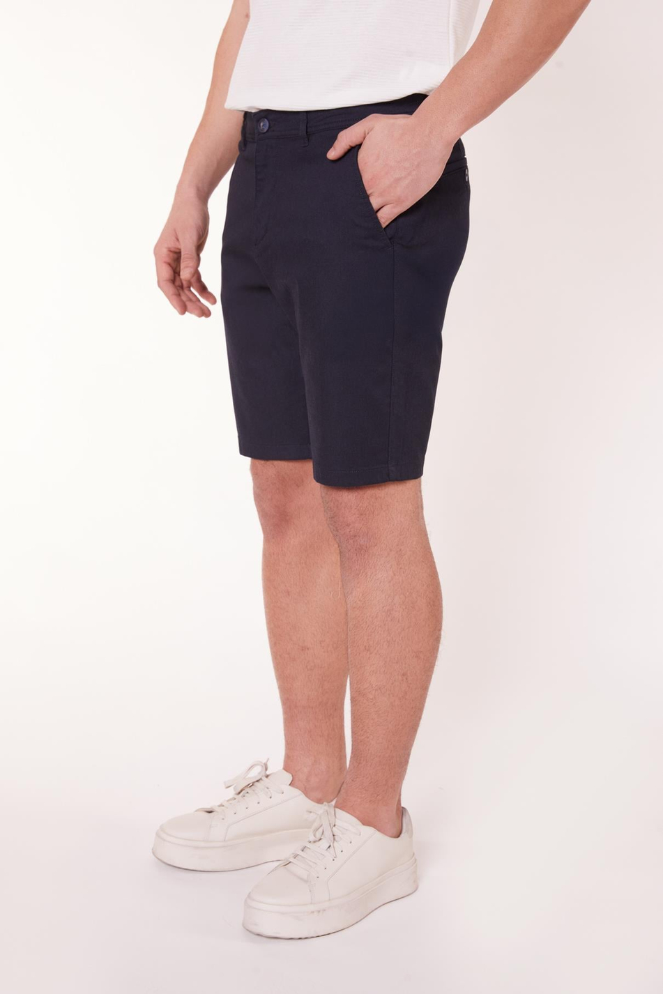 Erkek Modal Karşımlı Chino Slim Fit Şort Lacivert