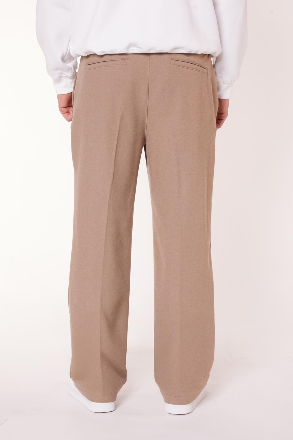 Erkek Pileli Dökümlü Geniş Paça Vizon Baggy Pantolon