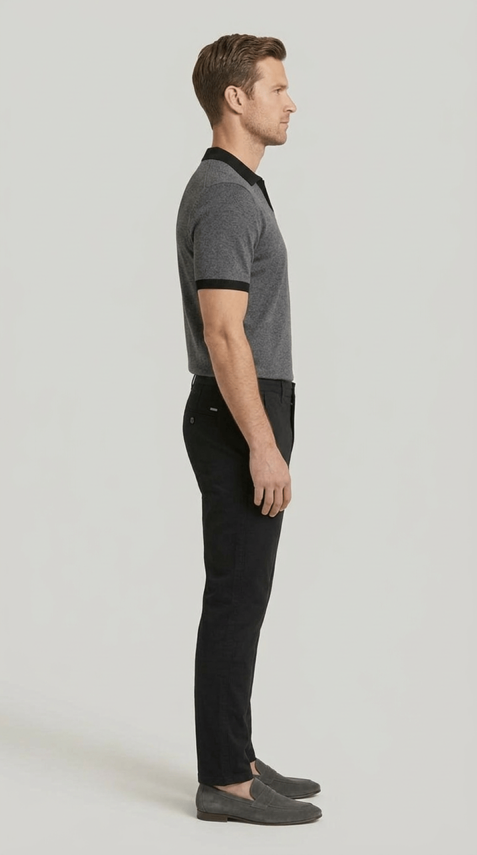 Erkek Siyah Slim Fit Pamuklu Chino Pantolon