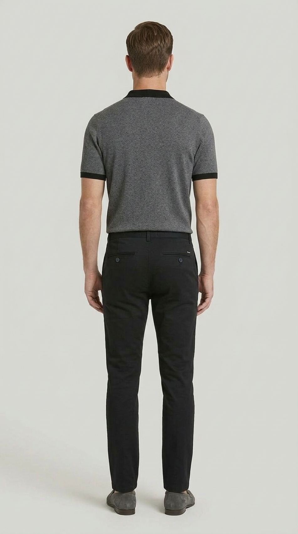 Erkek Siyah Slim Fit Pamuklu Chino Pantolon