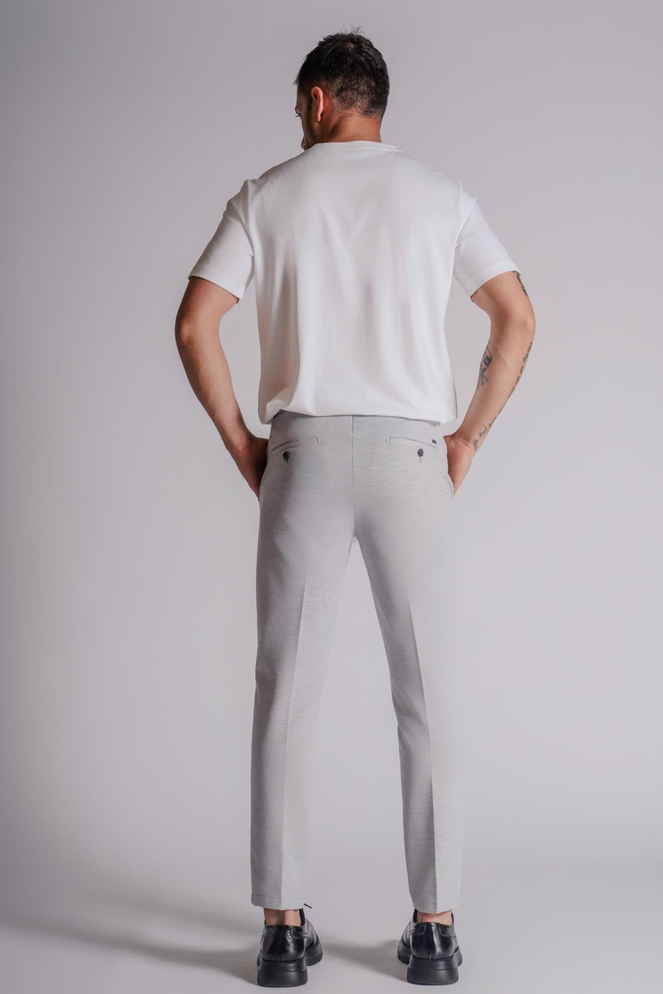 Erkek Yandan Cepli Beli Lastikli Slim Fit Chino Pantolon Gri