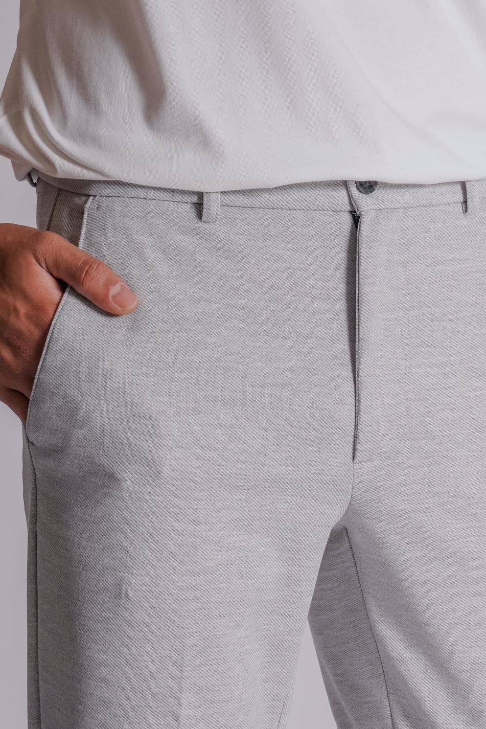 Erkek Yandan Cepli Beli Lastikli Slim Fit Chino Pantolon Gri