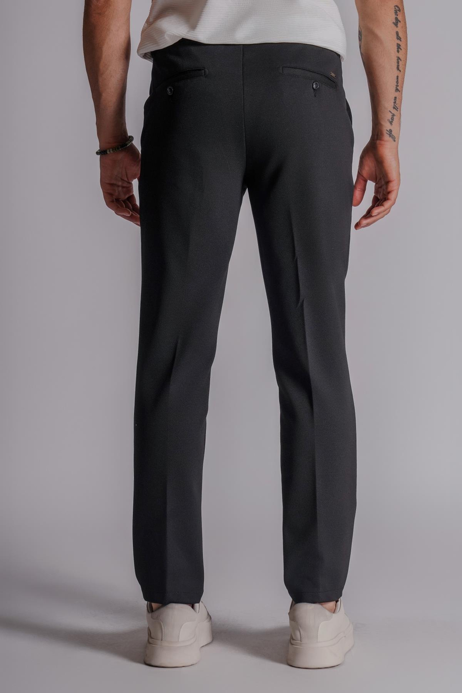 Erkek Yandan Cepli Beli Lastikli Slim Fit Chino Pantolon Siyah