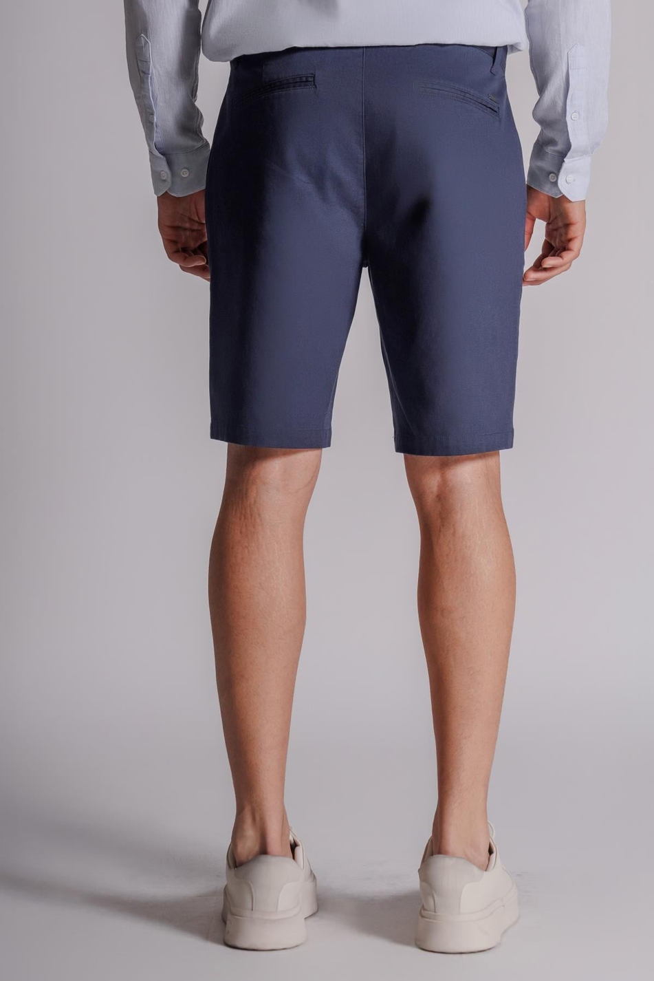 Erkek Yandan Cepli Klasik Bel Relaxed Fit Chino Şort Lacivert