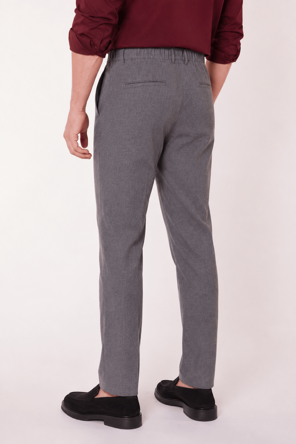 Erkek Yandan Cepli Slim Fit Gri Chino Pantolon