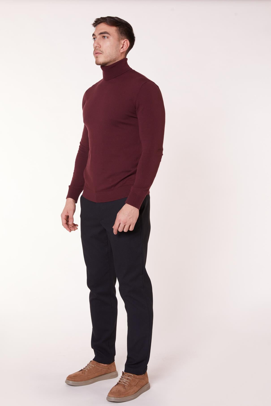 Erkek Yandan Cepli Slim Fit Lacivert Chino Pantolon