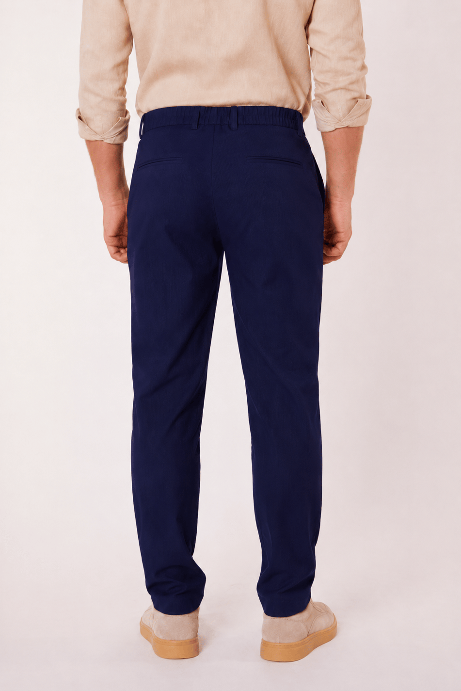 Erkek Yandan Cepli Slim Fit Lacivert Chino Pantolon
