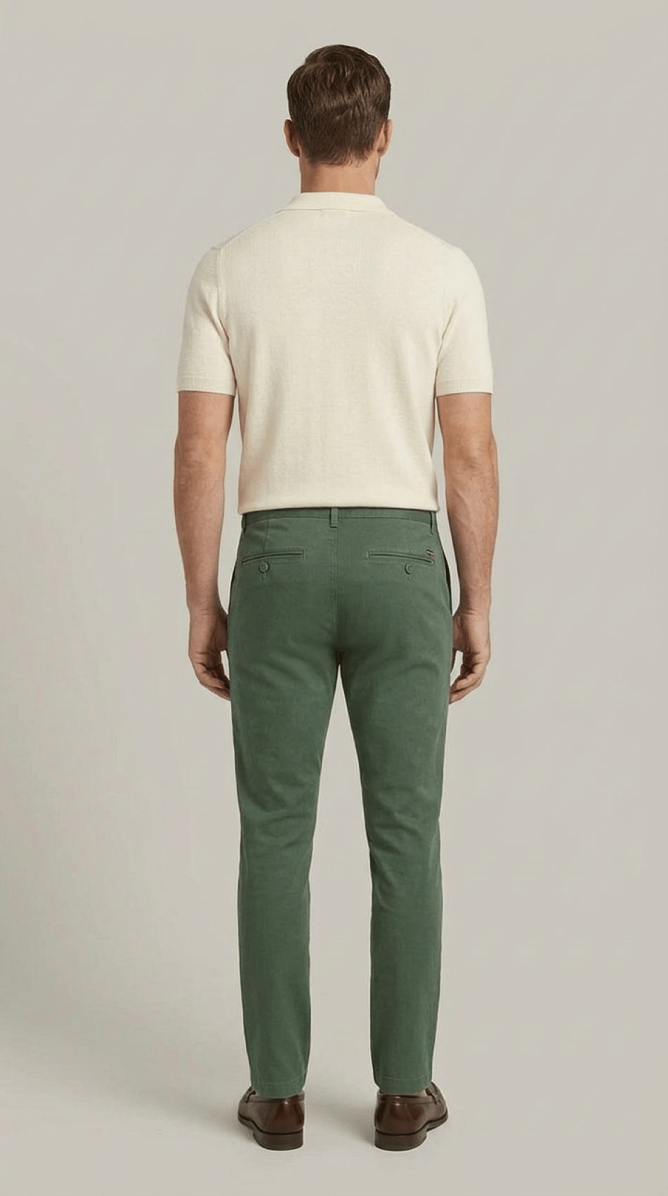 Erkek Yeşil Slim Fit Pamuklu Chino Pantolon