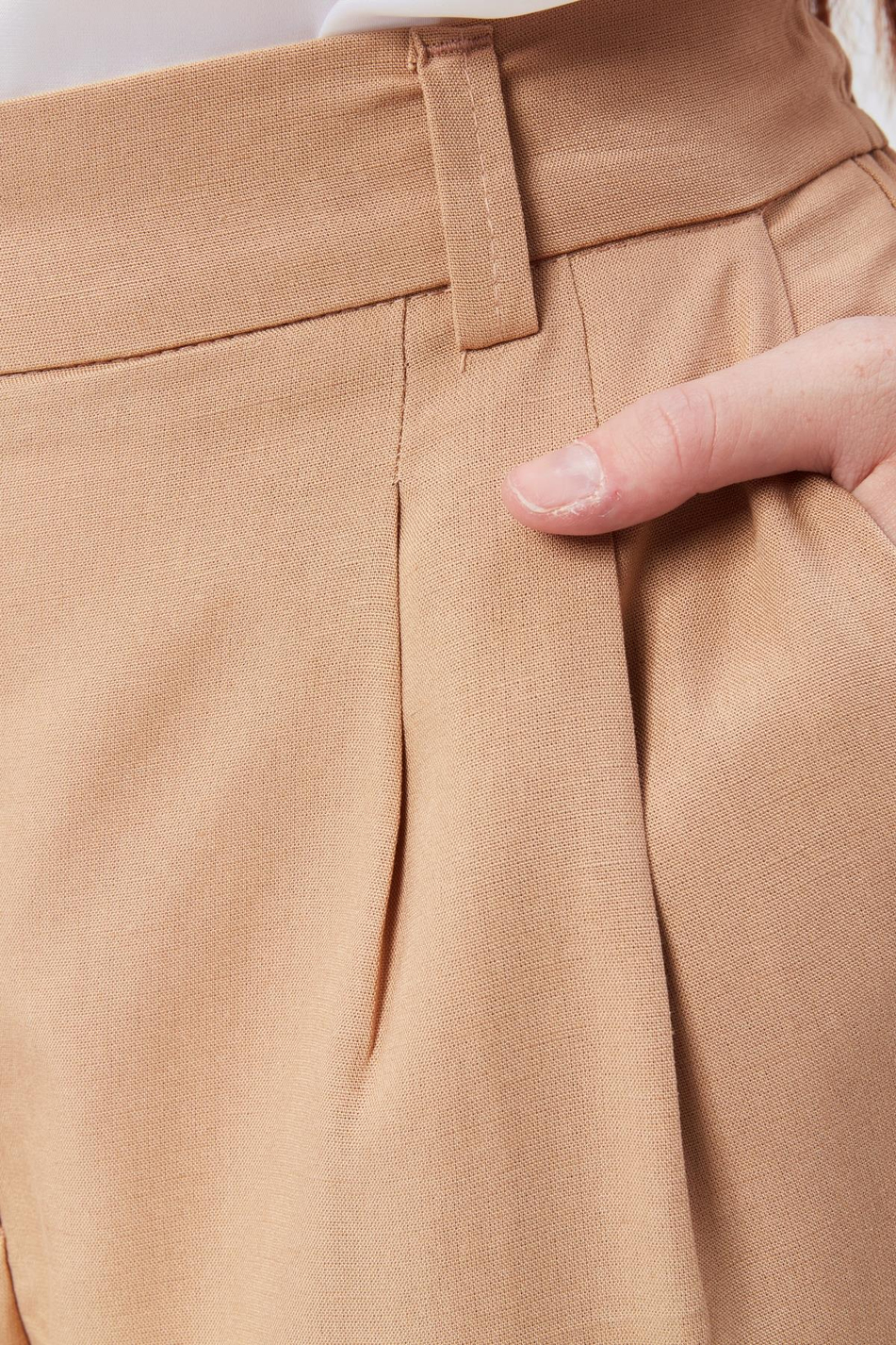 Kadın Beli Yarım Lastikli Çift Pilili Duble Paça Pantolon Taş