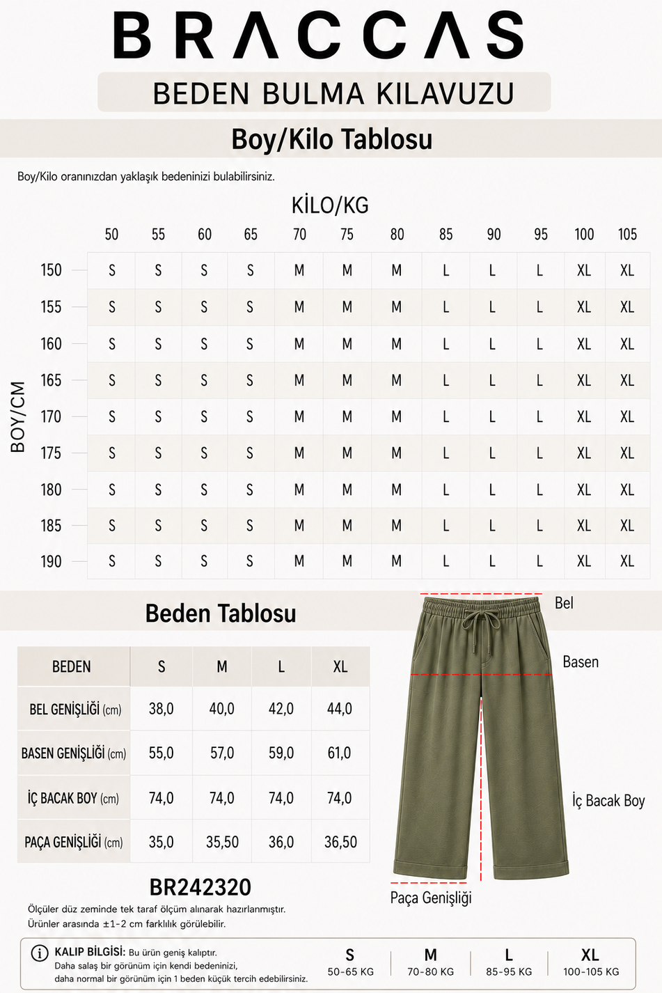 Kadın Yandan Cepli Beli Lastikli Relaxed Fit Pantolon Haki