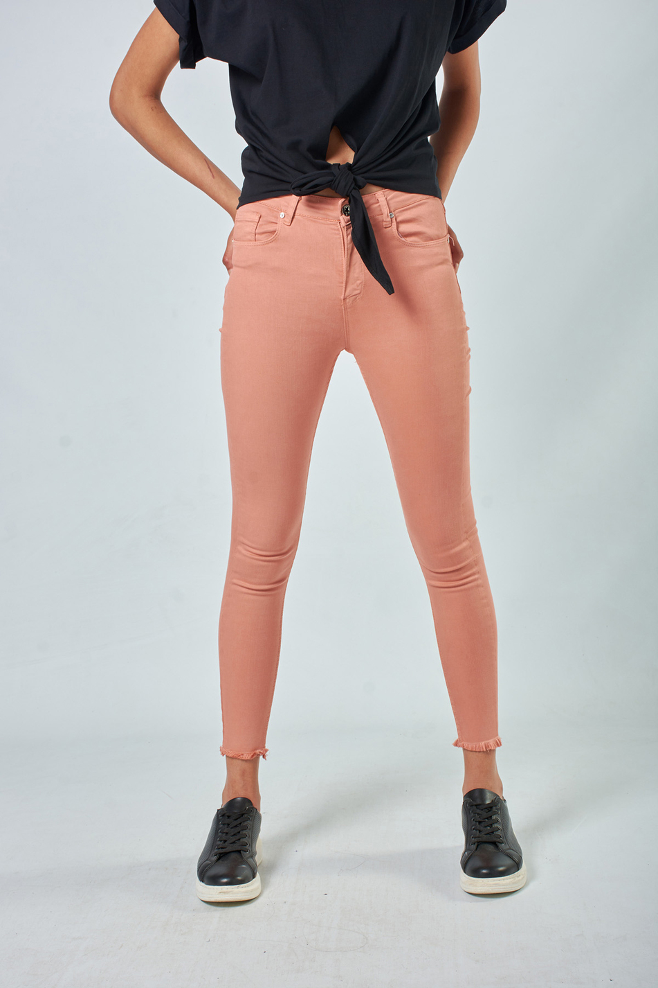 030094 SKINNY PANTS Pembe-Coral