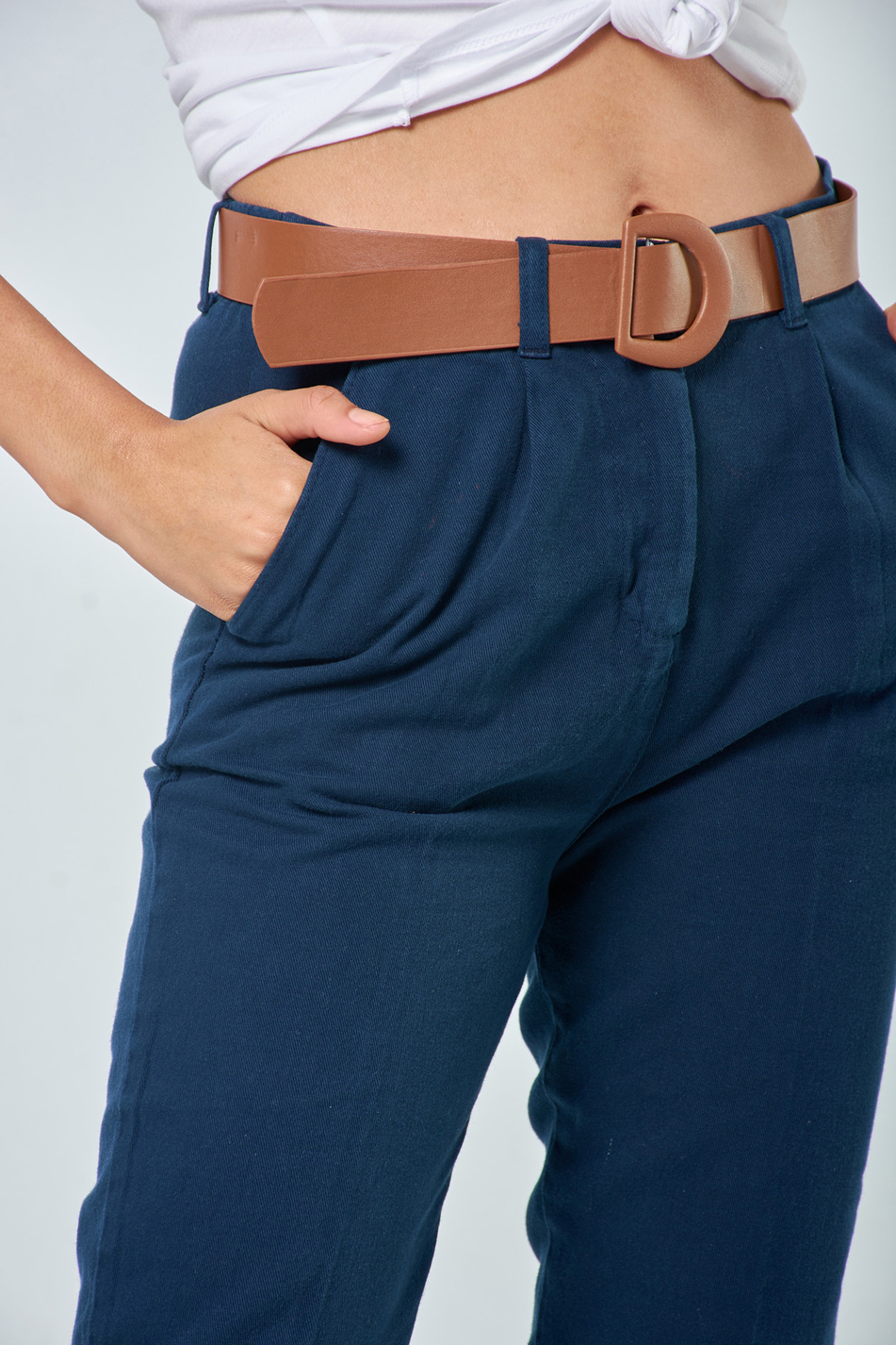 030109 PLEATED COTTON PANTS Moonlıt Ocean-Coral